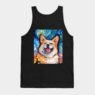 Smiling Corgi Night (Portrait) Tank Top